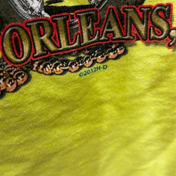 Vintage Harley-Davidson Men's XL Neon Yellow Voodoo Graphic T-Shirt - Picture 4 of 6